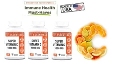 3 BOTTLES Vitamin C 1000 mg 60 Count Tablets Gluten Free Dietary Supplement SALE