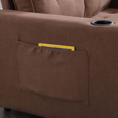 55" 3-in-1 Upholstered Futon Convertible Floor Sofa Bed Foldable Loveseat Daybed - Picture 12 of 17