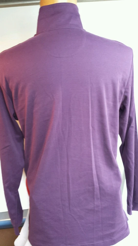 Men's zip pullover LINCS DC&CO Long sleeves sueded cotton M purple plum solid - Image 4 of 4