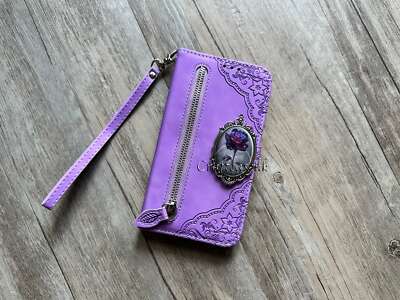 Gothic Floral Rose leather wallet imprint phone case for iPhone / Galaxy MN2955