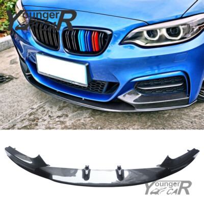 For 2014-2021 BMW 2 Series F22 F23 M Sport Front Bumper Lip Spoiler Carbon Style