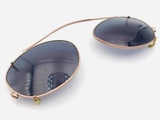 Vintage 283 Brown Metal Oval Oval Clips-On Sunglasses Frames