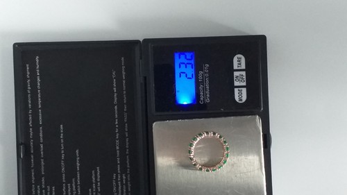 Vintage 1990er 14 Kt Walzgold Smaragd Ring Größe UK R US 8 1/2 - gepunzt! - Bild 10 von 10