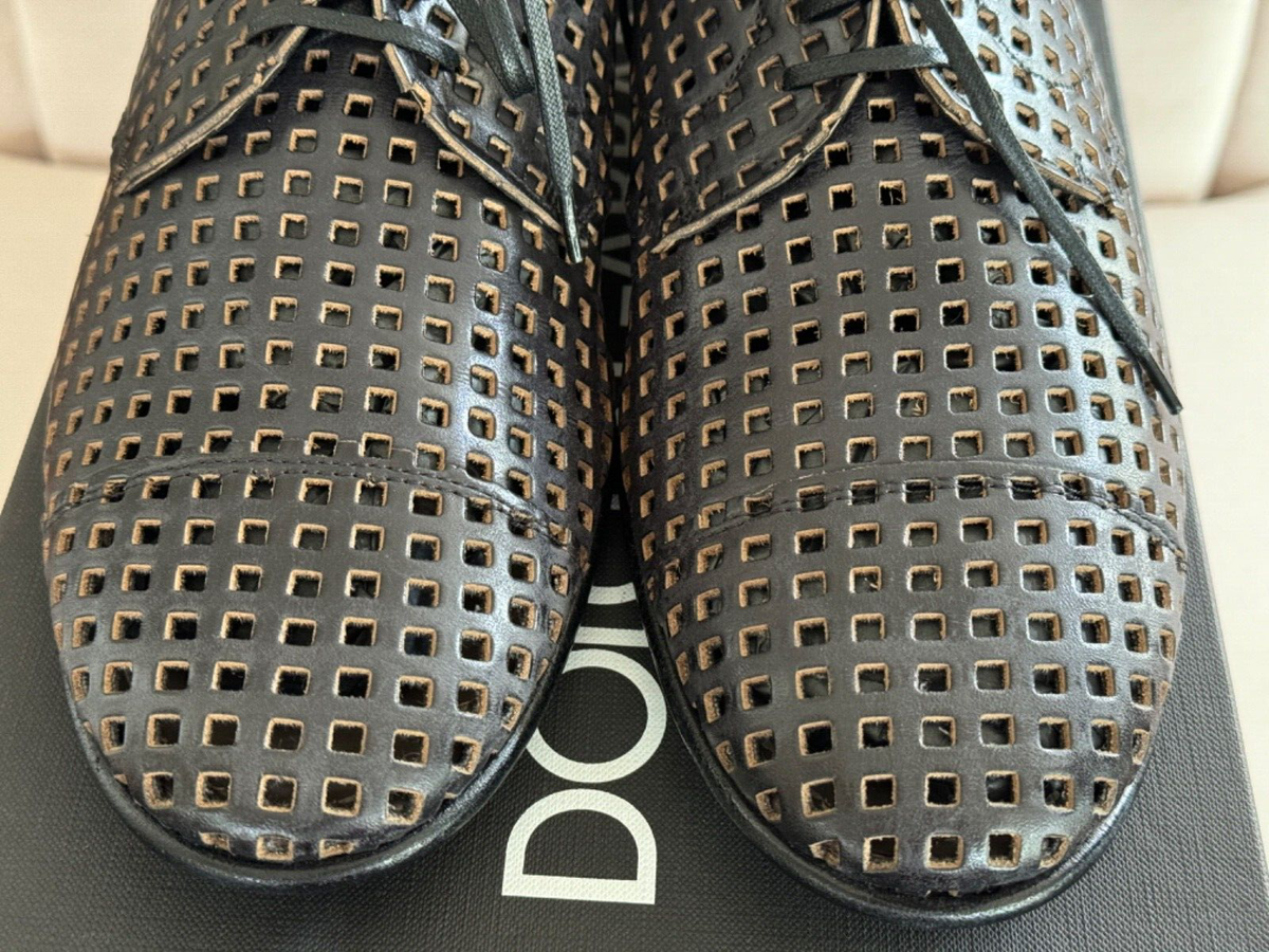 Dolce & Gabbana Black Perforated Leather Lace Up Derby Shoes Dolce & Gabbana Black Leather Lace Up Derby Dress Formal Men  main image 2