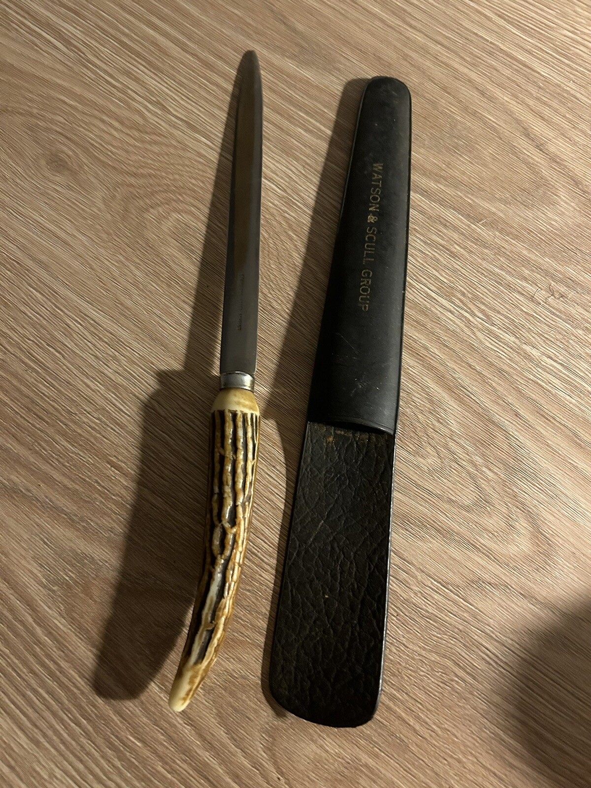 Paper Knife’s Letter Opener Vintage Antler Handle With Leather Sleeve