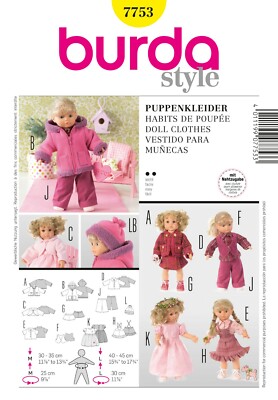 Burda Schnittmuster - Puppenkleider - Kostüm, Ballkleid, Hose, .... - Nr. 7753