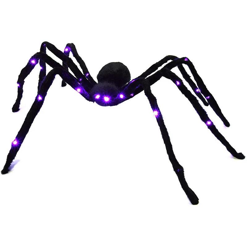 Glowing Spider Plush Spider Halloween Decorative LED Light Fake Spider 30 200 cm