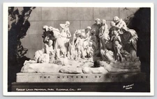 Real Photo Postcard Glendale CA Forest Lawn Memorial Park Statue c1920 RPPC