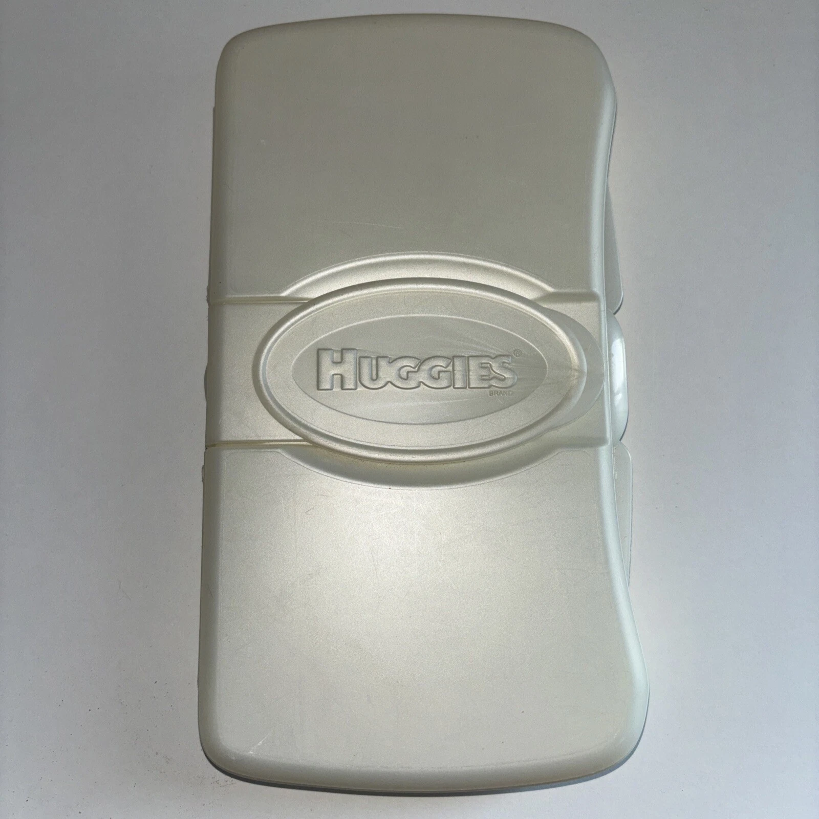 Huggies Baby Diaper Wipes Container Case Travel Size off white cream EMPTY