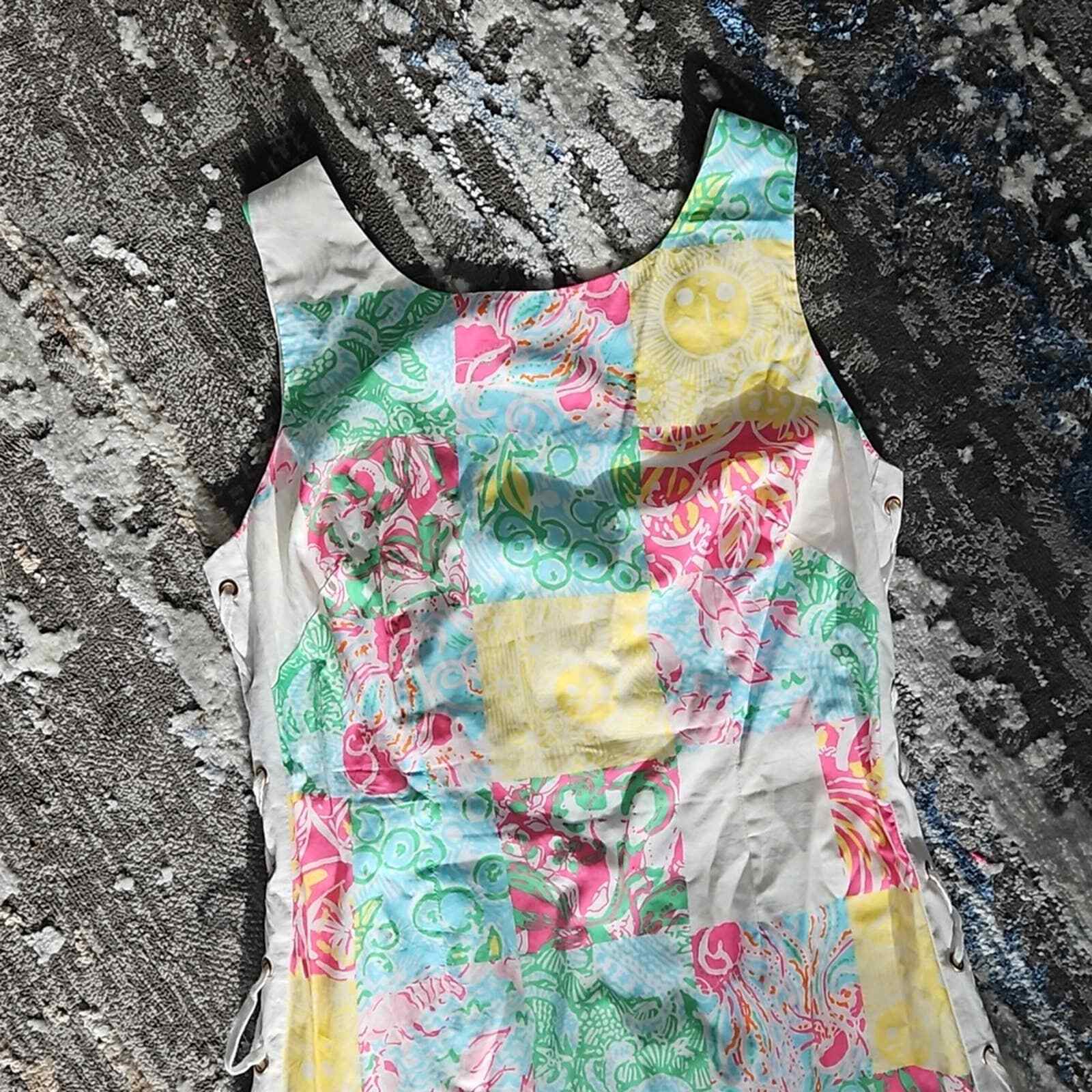 Lilly Pulitzer multi patchwork lace up "Delia" mi… - image 3