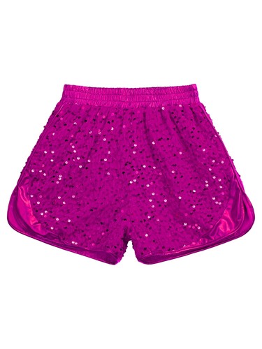 Kids Girls Shorts Jazz Costume Shiny Dancewear Cheerleading Sparkling Sports - Picture 79 of 90