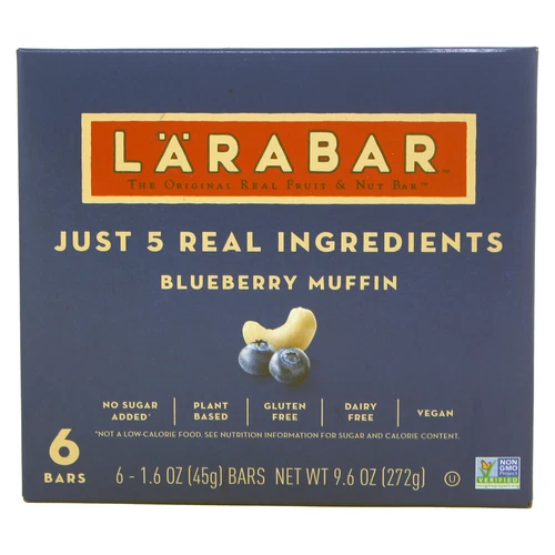 LÄRABAR Blueberry Muffin Gluten Vegan Fruit & Nut Bars 6 ct