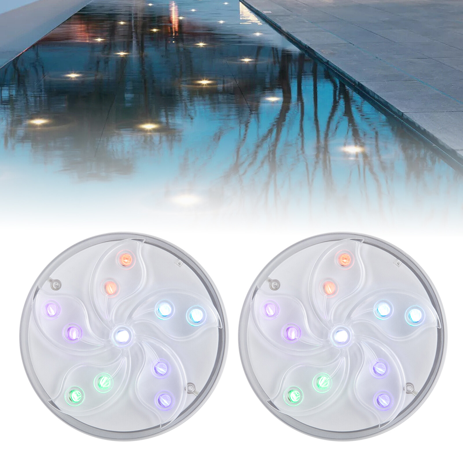 Battery Powered Underwater LED Lights Color Changing Submersible LED