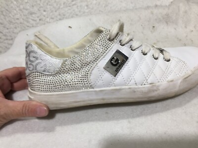 #ad GBG Los Angeles Marsly Aqua Silver Rhinestone Shoes Womens 8M White Lace Up $6.00