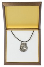 Alaskan Malamute - Dog necklace in gift box, silver-plated locket for dog fan, s