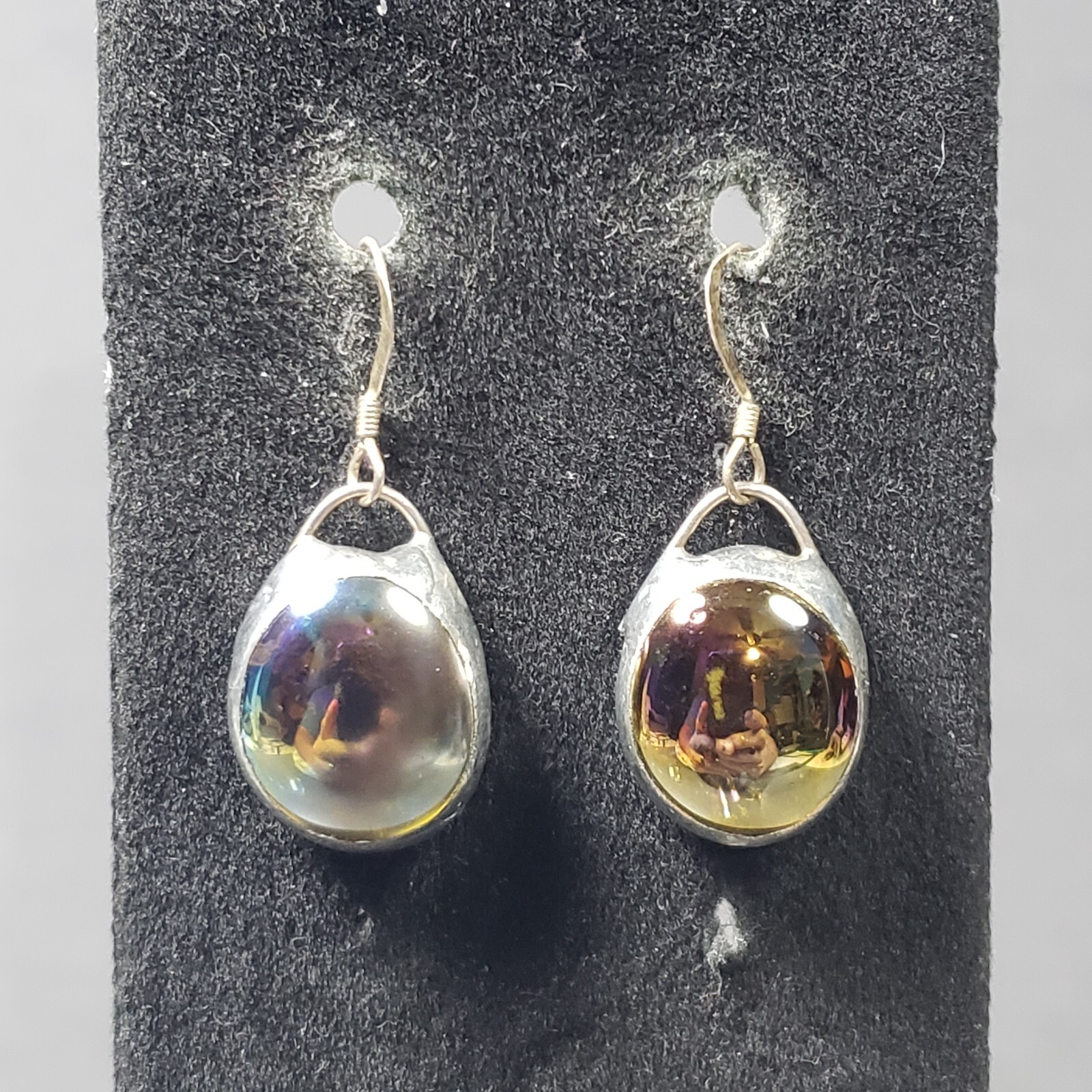 Dangle Earrings Gold Silver Tone Retro Mid Century Modernist Boho Pierced 1.25