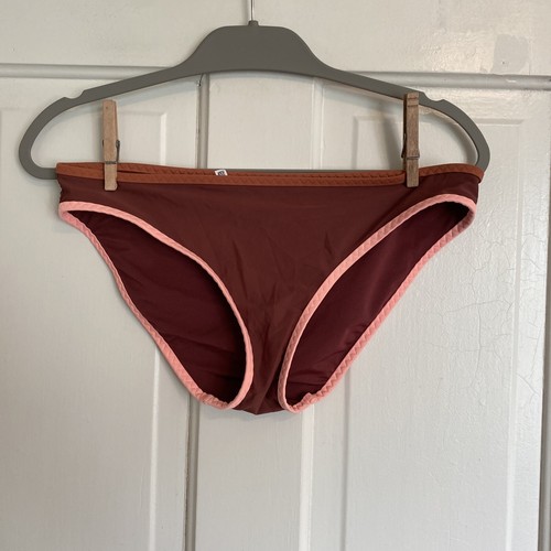 Aerie Rust Brown Coral Bikini Swim Bottom Size Medium M Piped