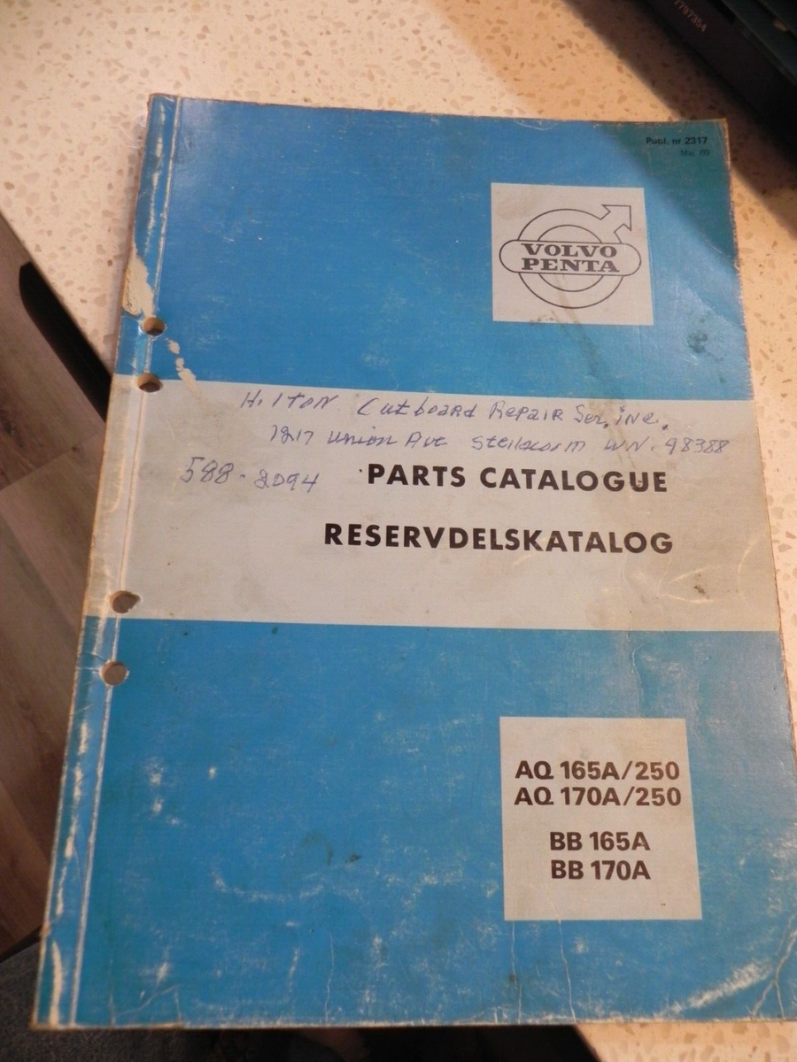 Volvo Penta Parts Manual Publ 2312 AQ165A/250, AQ170A/250, BB165A