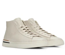BOSS -HUGO BOSS -  CLINT HITO ITT LEATHER HIGH-TOP SNEAKERS IN LIGHT BEIGE
