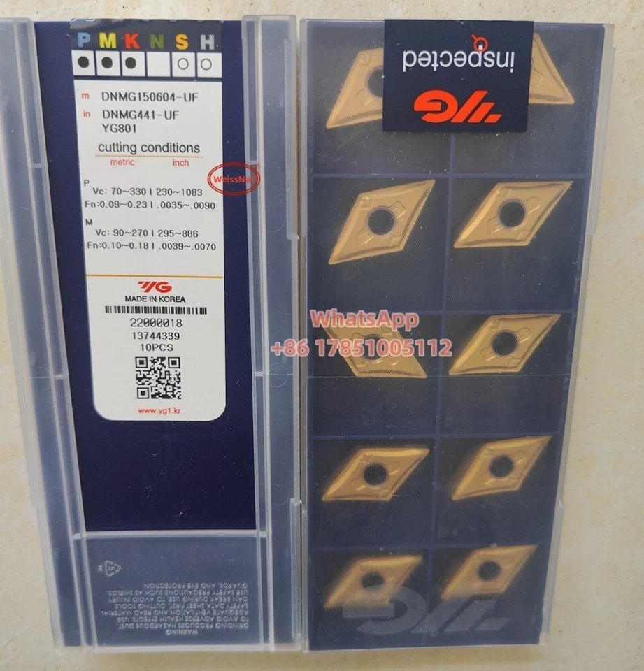 YG-1 DNMG150604-UF YG801 Carbide Inserts DNMG441 Turning Insert 10pcs
