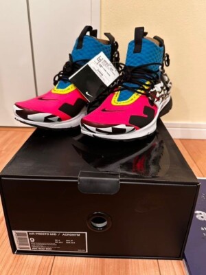 Acronym x Nike Air Presto Mid Racer Pink AH7832-600 Sneaker US9 mit Karton Neu