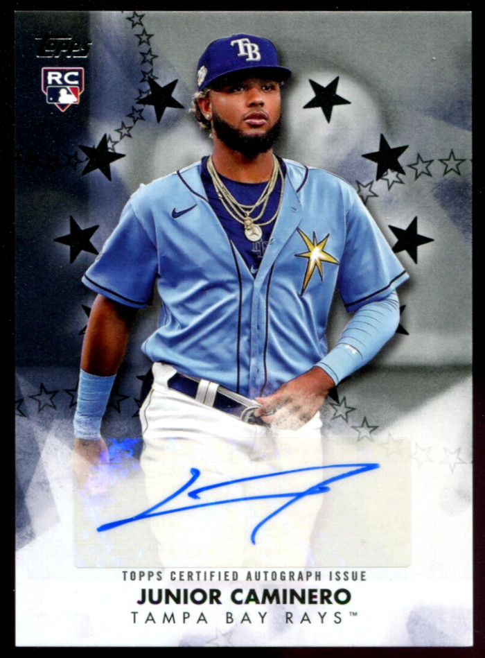 2024 Topps Update Junior Caminero Baseball Stars Parallel Rookie Auto /199 Rays