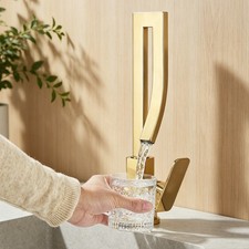 Gold Waterfall Bathroom Sink Faucet Basin Vanity Mixer Taps 1 Hole Single Handle