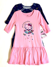 Hello Kitty Girls 2pk Dresses Size 4/5 Pink Blue NWT