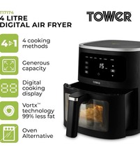 Image of Tower 4L Air Fryer Vortx Vizion T17174 Black