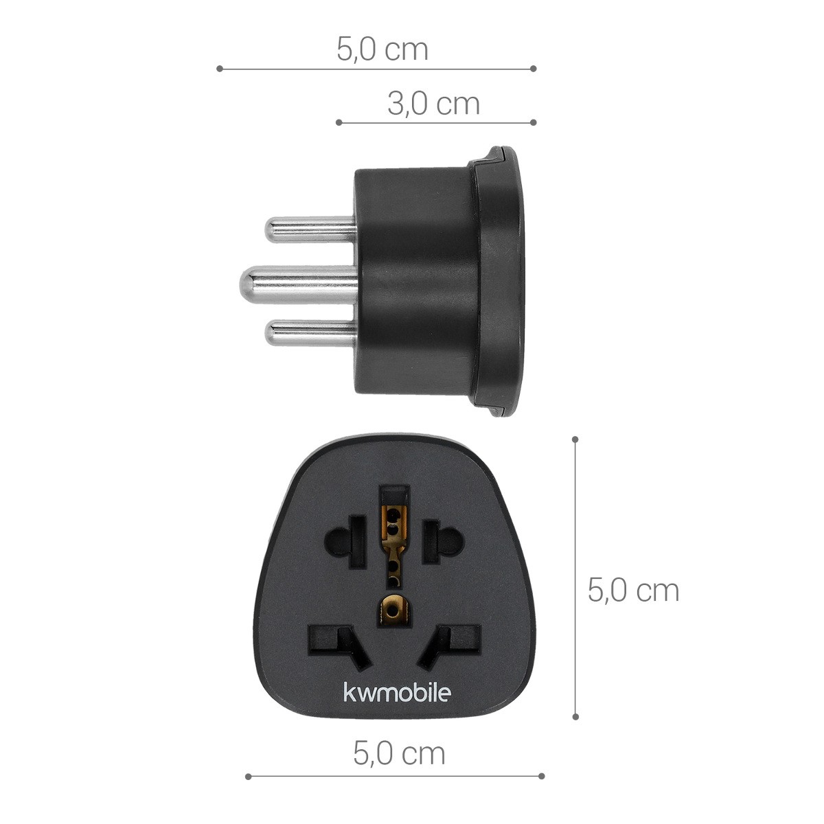 Unidapt 4-in-1 Reiseadapter Für Indien (Typ D) Mit 3 USB-Anschlüssen - Schnellladung 20W PD, Kompakt, Sicher