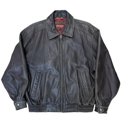 Couture by J. Park Lamb Leather Bomber Jacket Men's Size L Brown Coat  Full Zip