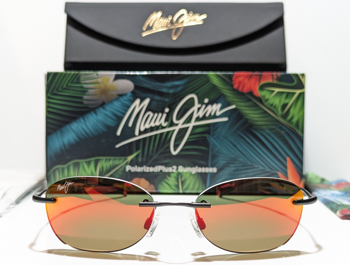 NEW Maui Jim Aki Aki Matte Black Polarized Hawaii Lava Lens