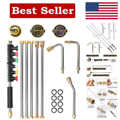 #ad 9 Pack Pressure Washer Extension Wand with 6 Nozzle Tips Durable amp; Versatile $52.95