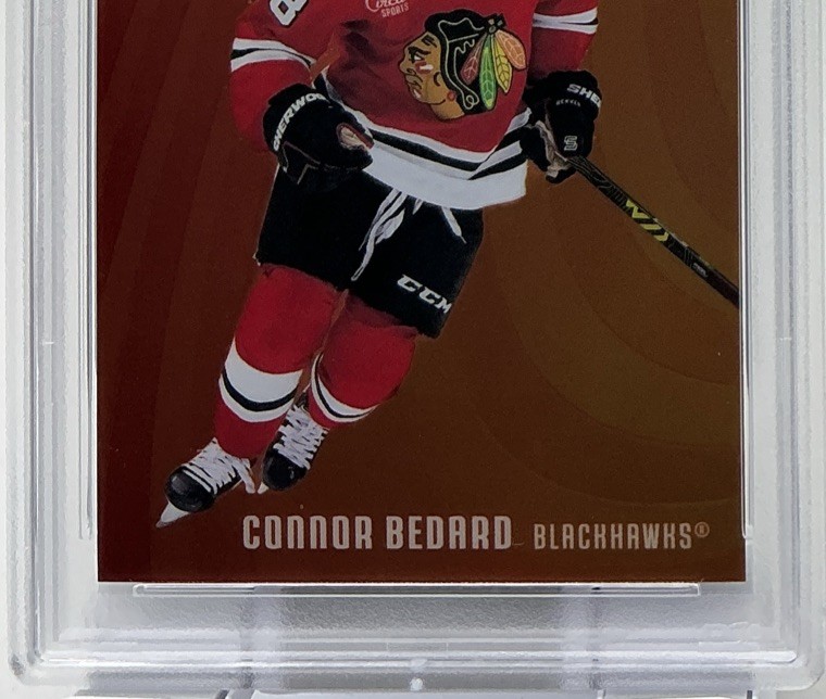 Connor Bedard PSA 10- 2025 Upper Deck Allure Color Flow ‘Red Orange’ -Blackhawks view 3