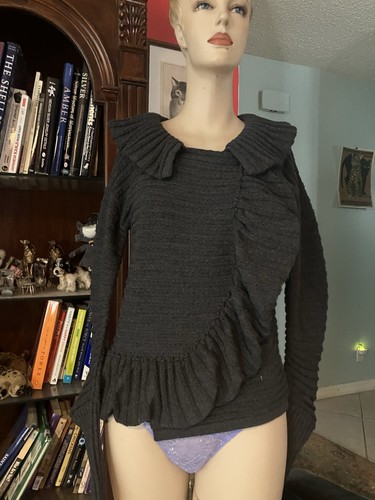 Sonia Rykiel, Cardigan maglione vintage Sonia Rykiel Paris grigio lana Italia taglia S anni 80 guardia
