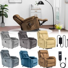 Electric Power Lift Recliner Chair Single Sofa for Elderly w/ Side Pocket Remote