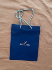Mała torba prezentowa Swarovski – granatowa z uchwytami linowymi – ok. 15 × 14 cm