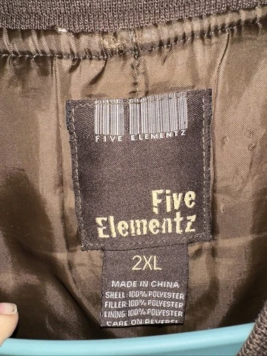VTG Five Elementz Bomber Jacket Money Escalade Embroidered Logo Rap Hip Hop 2XL image 6