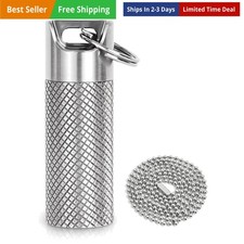 Waterproof Titanium Pill Box Keychain - TSA Approved, Strong and Heat Resistant