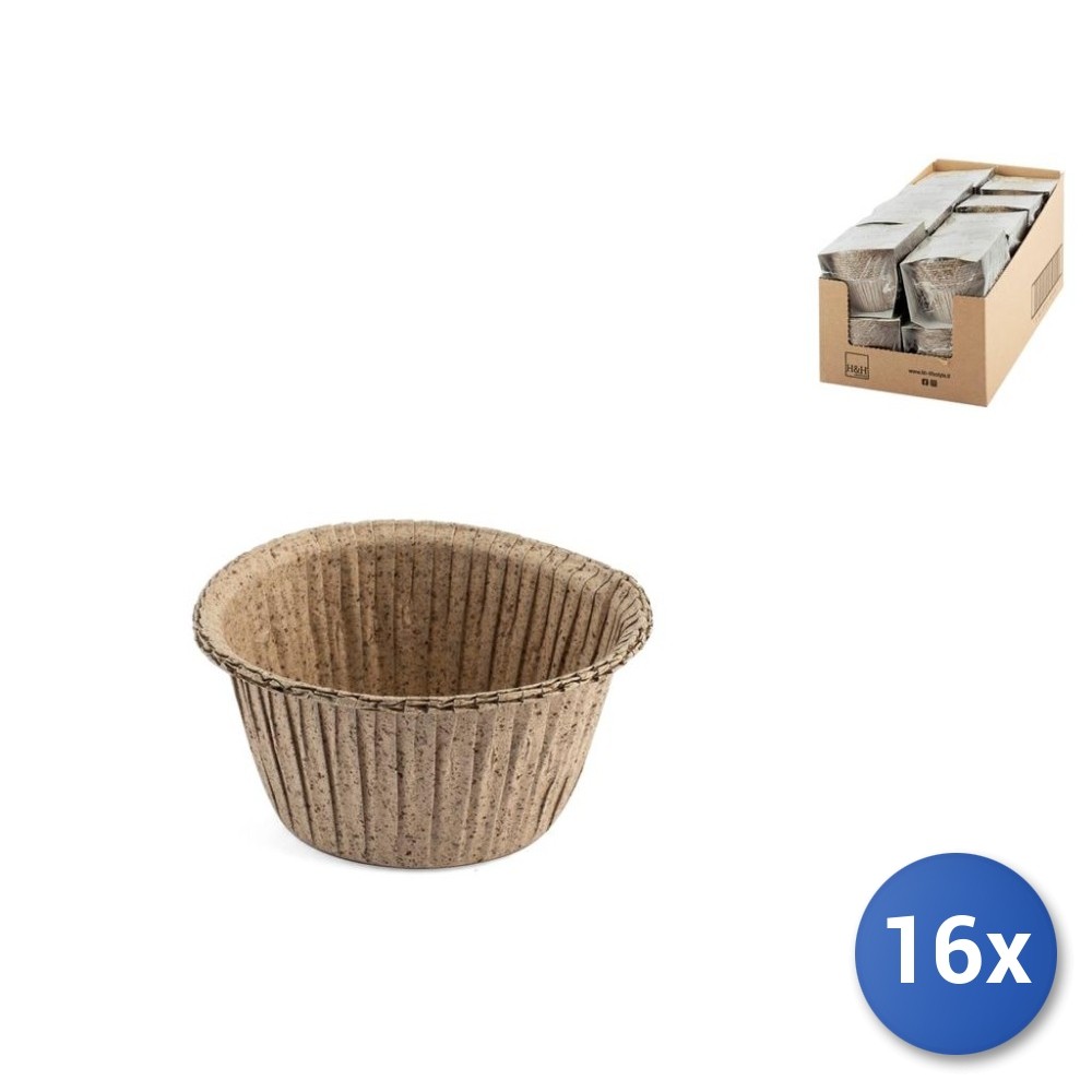 16X Packs 12 Cocoa Muffin Molds 7X4Cm H&H