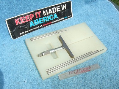 STARRETT 445B-6L 4'' BASE DEPTH MICROMETER VINTAGE TOOLMAKER GRIND INSPECTION