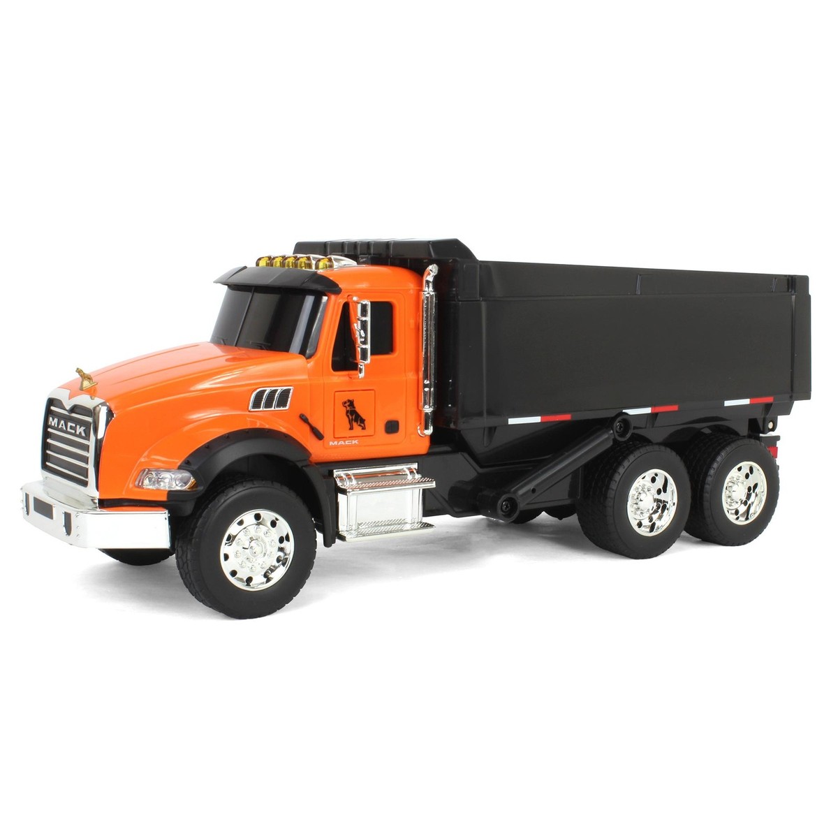 1/24 Orange Mack Granite Plastic Dump Truck w/ Lights & Sounds by