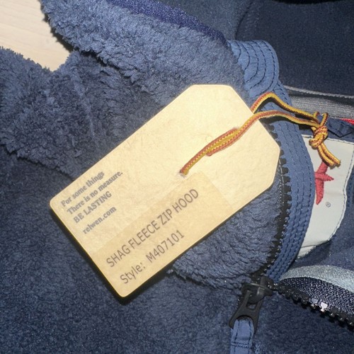 NWT Relwen Shag Fleece Zip Up Hoodie Navy Blue M407101 Mens Medium - Picture 5 of 7