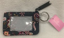 Vera Bradley Zip ID Case With Key Ring Painted Paisley 5  x3  NEW