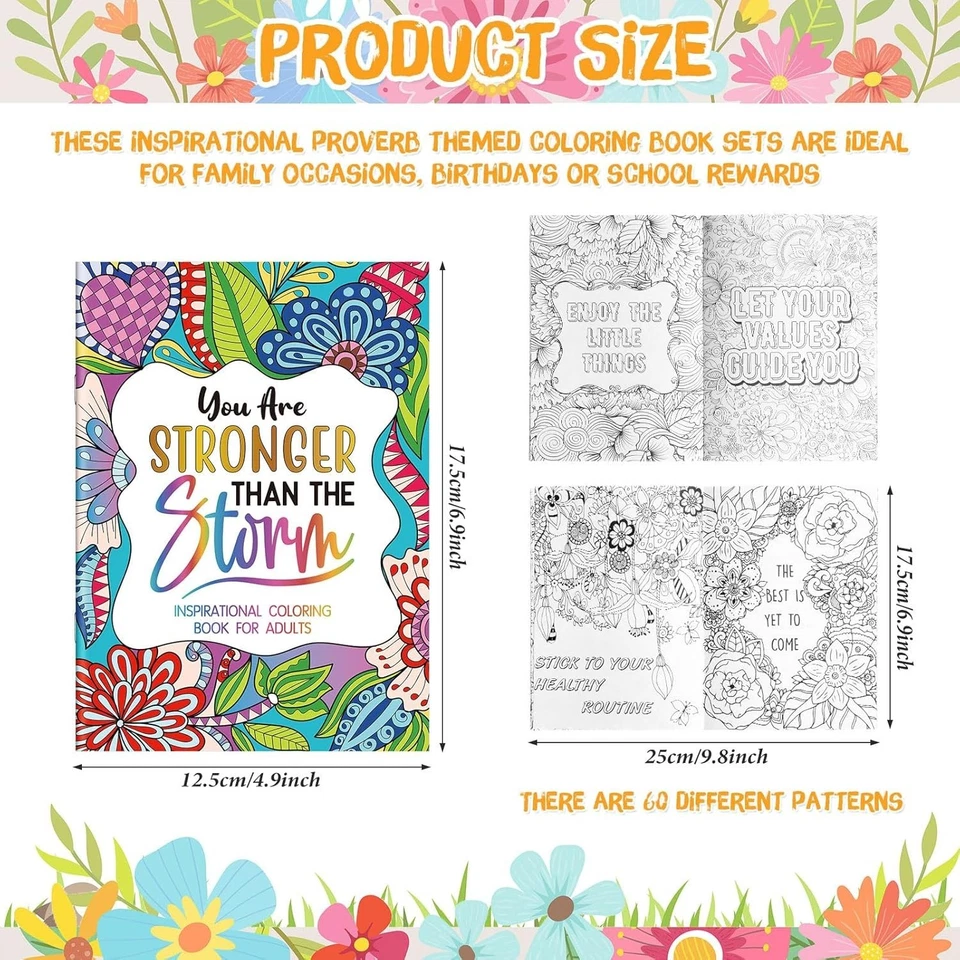 Adult Coloring Book with Inspiring Patterns - 144 Pcs - Image 4 of 4