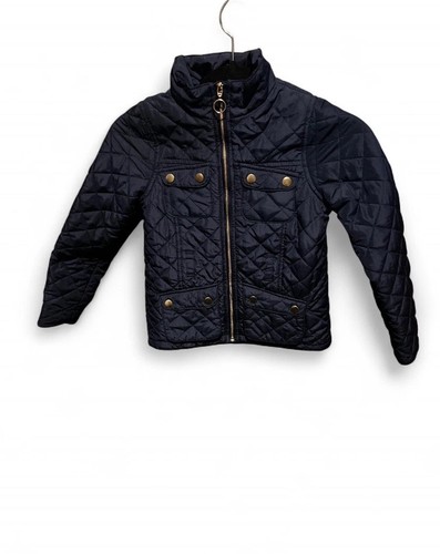 H&M Quilted Puffer Coat Kids Navy Size 9-10 Winter Warm Jacket Girls - Picture 2 of 4