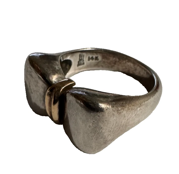 Anillo lazo James Avery retirado 14K y plata esterlina talla 6,75- peso 9,20 gramos Foto 3 de 4