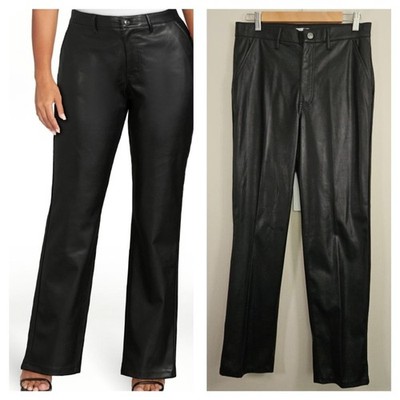 Sofia Jeans by Sofia Vergara NWT Eden Super High Rise Faux Leather Black Pants 8