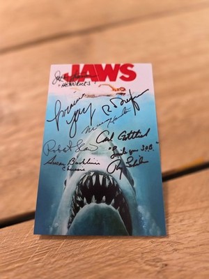 THE WHITE SHARK / JAWS CAST - Repro Autograph - Approx 10x16 (1020)