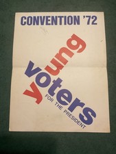 1972 Convention Young Voters for the President sign & US Sec. of Interior signed
